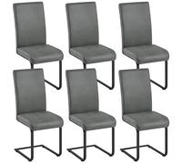 Yaheetech Pack de 6 Sillas de Comedor Cocina Moderna Tapizada de Tela Gris