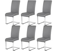 Yaheetech Pack de 6 Sillas de Comedor Cocina Moderna Tapizada Gris Claro