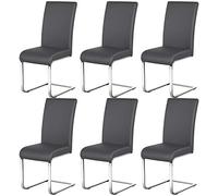 Yaheetech Pack de 6 Sillas de Comedor Cocina Moderna Tapizada Gris Oscuro