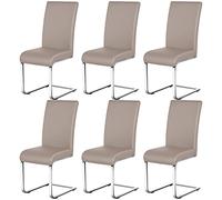 Yaheetech Pack de 6 Sillas de Comedor Cocina Moderna Tapizada Marrón Claro