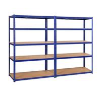 Yaheetech Set de 2 Estanterías Metálicas Galvanizadas 180X60X120cm Azul