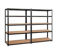 Yaheetech Set de 2pcs Estanterías Metálicas Galvanizadas 180X60X120cm Negro