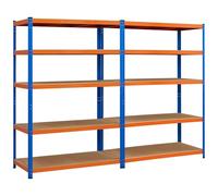 Yaheetech Set de 2pcs Estanterías Metálicas Galvanizadas 180X60X120cm Negro