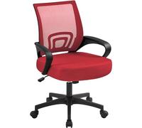 Yaheetech Silla de Oficina Silla de Escritorio de Malla Giratoria Rojo