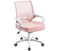 Yaheetech Silla de Oficina Silla de Escritorio de Malla Giratoria Rosa