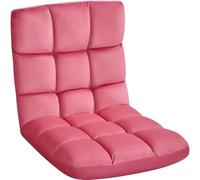 Yaheetech Silla de Suelo Plegable con Respaldo Ajustable 14 Posiciones Rosa