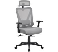 Yaheetech Silla Escritorio Ergonomico con Respaldo Bloqueable Gris