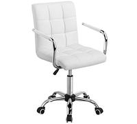 Yaheetech Silla Escritorio Oficina Altura Ajustable Silla Giratoria Blanca