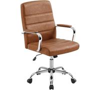 Yaheetech Silla Oficina Ergonómica con Reposabrazo Sillón Reclinable Marrón