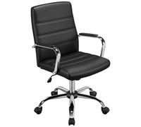 Yaheetech Silla Oficina Ergonómica con Reposabrazos Sillón Reclinable Negro