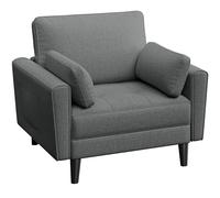 Yaheetech Sofá Individual Sofá Relax Sillon Lectura Tapizada de Tela Gris