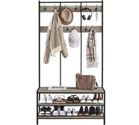 Yaheetech Zapatero Entrada Recibidor Recibidor Perchero 100×40×185cm Gris