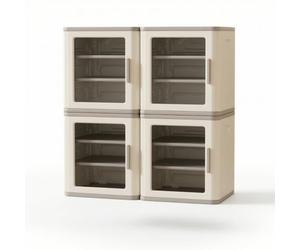 Yajuyi Armario Infantil de Almacenamiento para Ordenar Juguetes Organizador Modular de Cubos Estantería Mueble Multifunción HDPE con Asas y Superficie Plana, Transparente