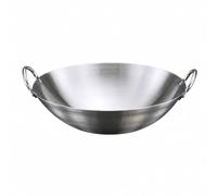 Yajuyi Wok Acero Inoxidable 304 Antióxido Wok Acero Inoxidable Estilo Comercial para Restaurantes, Salteados a Alta Temperatura, 36 Cm