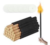 Yakimz antorchas de cera para exterior, antorchas para jardín 45 min, para senderismo, fiesta, jardín, hoguera, año nuevo, navidad, día de martín, 42cm antorchas de cera, 50 piezas