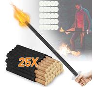 Yakimz antorchas para al aire libre, para la antorcha caminata, 25 piezas tiempo de combustión 100min de cera natural antorcha, antorcha de cera con mango extra largo, antorcha de jardín niños