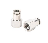 YAKUFAST 1/8 "1/4" 3/8 "1/2" BSP hembra neumática 304 Acero inoxidable empuje en conector rápido liberación aire montaje plomería(6mm OD Hose,1/8")