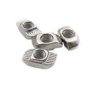 YAKUFAST Tuerca en T M3 M4 M5 M6 M8 con cabeza de martillo, conector de tuerca ranurada niquelado for perfil de extrusión de aluminio de 20, 30, 40 y 45 UE(30-M4 20pcs)