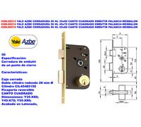 Yale AZBE 50 HL Cerradura de embutir 55x80 mm con pala y resbalón