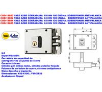 Yale Azbe 6-0 HN 120 Cerradura de Sobreponer Derecha Antipalanque