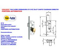 Yale AZBE 67-E HZ Cerradura de embutir 25x37 P-AUTOMA