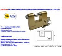 Yale Azbe Candado de Latón con Arco de Acero Cementado 90 mm Y114/90/127/1