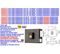 Yale AZBE CERRADURA 125 AR HP 120 Sobreponer Izqda. Palan+Resba