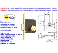 Yale Azbe Cerradura 51 HL 45x70 C/Cuadra Embutir Solo Palanca