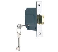 Yale B-BSDL-2.5-CH British Standard - Cerradura de mortaja de 5 palancas, en Caja, Apto para Puertas externas, Acabado Cromado, 64 mm
