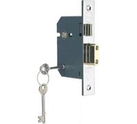 Yale B-BSSL-2.5-PB - Cerradura de mortaja estándar británica de 5 palancas, Acabado de latón, en Caja, Apto para Puertas Exteriores, 64 mm