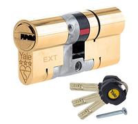 Yale B-YS3-5040B Anti-Snap 3 Star Euro Cilindro Doble, Alta Seguridad, 50:40 (90mm), Acabado en latón