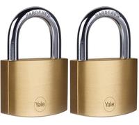 YALE Candado 50 mm Arco Corto Caja (Paquete de 2)
