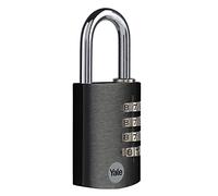 Yale candado de combinación acero endurecido cuerpo 38×53 mm arco Ø6 mm sin llave seguridad estándar interior código reajustable