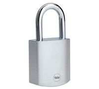 Yale candado latón cuerpo 52×60 mm acabado cromado llave igual alta seguridad exterior puertas y cobertizos EN12320