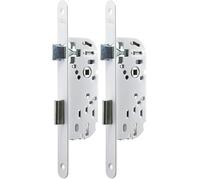Yale cerradura empotrada 40 mm para puerta interior con llave: caja 135 mm, pestillo reversible silencioso, blanco, distancia 70 mm, incluye placa de cierre (Paquete de 2)