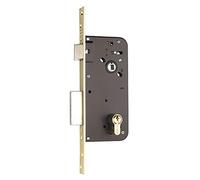 Yale Cerraduras De Embutir Estándar Para Puertas: Entrada 50 mm, Acero aleado, Latonado Cerradura de embutir de un punto de cierre de caja cerrada, Cilindro monoblock de 60