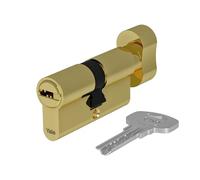 Yale Cilindro de cerradura serie 1000, 40/30 mm, latón pulido, alta seguridad, con 4 llaves para puertas de casa y apartamentos