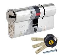 Yale Cilindro Doble Euro de 3 Estrellas, Alta Seguridad, Acabado en níquel, 40:50 (90 mm)