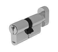 Yale Cilindro europeo de seguridad estándar con pomo para cerradura YC054KD304003N1 niquelado, 30/40 mm, 3 llaves verticales