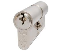 YALE KM3030-NP Cilindro Doble Europeo Superior de 1 Estrella, 3 Llaves Incluidas, Alta Seguridad, en Caja, Apto para Todos los Tipos de Puertas, níquel, 30:10:30 (70 mm)