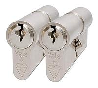 Yale KM3535-NP-KA Euro Double 1 Star Kitemark Cilindro, 3 Llaves Incluidas, Alta Seguridad, embalado, Apto para Todo Tipo de Puertas, Acabado níquel, 35:10:35 (80 mm), Juego de 2