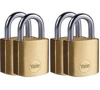 Yale Y110B/25/113/2-2 candados de latón (25 mm) - Cerraduras interiores para taquilla, mochila, caja de herramientas, 3 llaves cada una, seguridad estándar - Multipack (Paquete de 2)