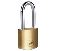 Yale Y110B/40/140/1 - Candado latón 40 mm 3 llaves, arco largo antirrobo seguridad para taquilla, caja de herramientas, armario | candado antirrobo para taquilla puerta garaje