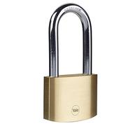 Yale Y110B/60/163/1 - Candado latón 60 mm 3 llaves, arco largo, EN12320, doble bloqueo antirrobo seguridad para taquilla, caja de herramientas, armario