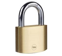 Yale Y110B/70/137/1 - Candado latón 70 mm 3 llaves, EN12320, doble bloqueo antirrobo seguridad para taquilla, caja de herramientas, armario | candado antirrobo para taquilla puerta garaje