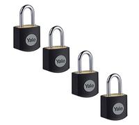 Yale Y110JB/15/111/4 - Candado latón 19 mm pack de 4 3 llaves antirrobo seguridad para taquilla, caja de herramientas, armario | candado antirrobo para taquilla puerta garaje