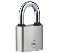 Yale Y112/40/124/1 - Candado hierro 40 mm 3 llaves, arco largo, para exterior, EN12320 antirrobo seguridad para taquilla, caja de herramientas, armario