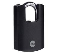 Yale Y121B/40/125/1 - Candado de grillete cerrado de latón (40 mm) - Cerradura negra resistente a la intemperie para cadenas, puertas, cajas de herramientas - 3 llaves - Alta seguridad