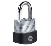 Yale Y125B/40/122/1 - Candado acero inoxidable 40 mm 3 llaves, para exterior, EN12320, doble bloqueo antirrobo seguridad para taquilla, caja de herramientas, armario