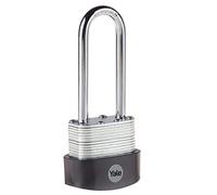 Yale Y125B/40/163/1 - Candado acero laminado 40 mm 3 llaves, arco largo, para exterior antirrobo seguridad para taquilla, caja de herramientas, armario